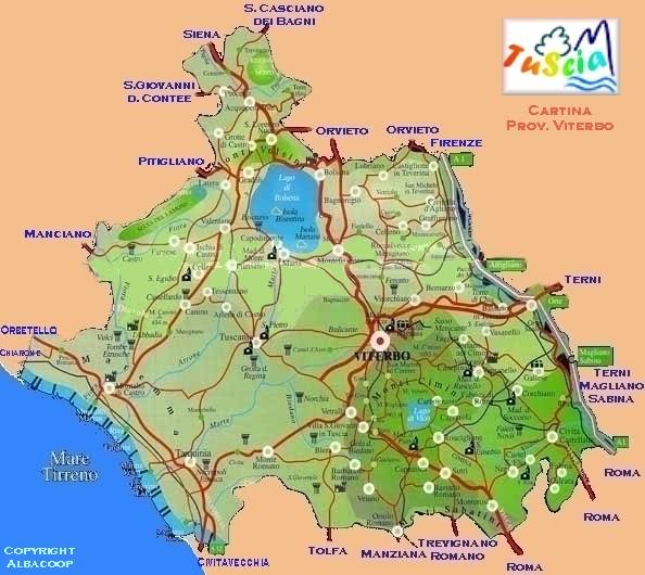 La Cartina Della Tuscia Mappa Tuscia Cartina Stradale Tuscia Strade Tuscia Provincia Viterbo